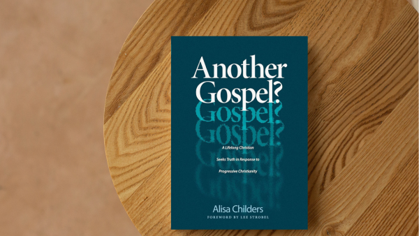 Image of the book Another Gospel sitting on a small table. Discover why this is helpful for women who are healing from sexual trauma and building up strong faith